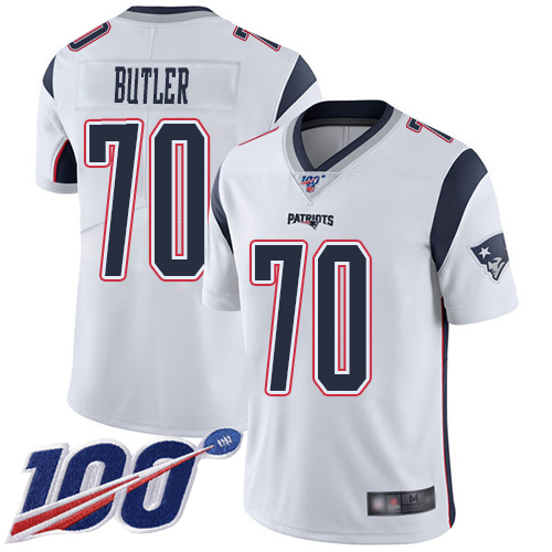 New England Patriots Football #70 Vapor Untouchable 100th Season Limited White Men Adam Butler Road NFL Jersey->youth nfl jersey->Youth Jersey
